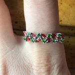 Natural Red Sapphire Chrome Diopside Sterling Silver Ring Size 10 Photo 0