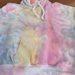 Size Medium Dreamsicle Pastel Tie Dye Cropped Hoodie Sweatshirt Top GUC Photo 1