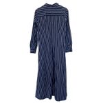 Loft  Navy Blue White Striped Maxi Shirt Dress Sz 8 Photo 5