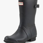 Hunter  Original Short Back Adjustable Rain Boots Black Women’s Size 10 Photo 0