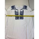 Saint Tropez West  Embroidered Blouse Top White Blue Long Sleeve Boho Medium Photo 5