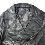 Nasty Gal  Collection Black Faux Leather Longline Trench Coat Jacket Women's‎ M Photo 5