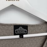 Angie Brown Taupe Smocked Long Sleeve Sweater Dress Size Large Cotton Boho Photo 2