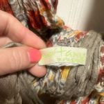 Anthropologie Red and Cream Floral Scarf Boho Photo 2