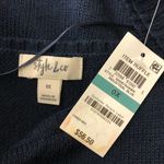 Style & Co Womens Tunic Sweater Ruffle Scoop Neck Cotton Blend Navy Blue 0X Photo 2