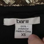 Bar III Gold Sequined embellished textured Diamond pattern lace trimmed top XS Photo 11