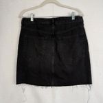 H&M  Denim Mini Skirt Black Raw Hem Distressed Womens 8 Fringe Streetwear Photo 3