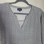 Jones New York Black and White Geometric Print Blouse Photo 1