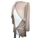 Poetry Size M Sheer Beige Open Back Blouse With Tie Waist & 3/4 Sleeves Womens Photo 4
