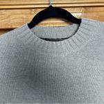 Naadam Asymmetrical Colorblocked Crewneck Wool Cashmere Blend Sweater Size Small Black Photo 2
