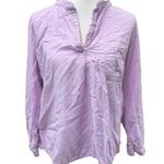 A Shirt Thing Sz M Purple Lilac Cotton Ruffle Long Sleeve Top Blouse Size M Photo 0