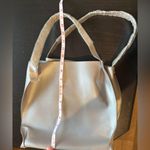 Neiman Marcus NWOT‎  Silver- Gray Leather Tote Bag Photo 11