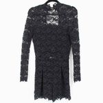 Nightcap  Dixie Long Sleeve Lace Romper Size 2 Black Partially Lined Keyhole Back Photo 1