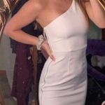 EXPRESS White One Shoulder Cocktail Dress Photo 0