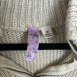 Alya Cream Quarter Zip Sweater with Textured Knit Photo 1