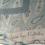 Diane Von Furstenberg  Light Blue Paisley Scarf - 100% Silk Photo 2