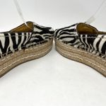 Prada  Zebra Print Calf Hair Espadrilles Slip On Platform Open Toe Shoes 39 9 Photo 5