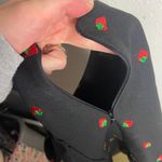 ZARA  Stefano Pilati Size Small Black Embroidered Strawberry Mini Skirt Wool Photo 6