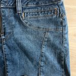 American Eagle Vintage 2000s denim frayed raw hem mini skirt size 12 Photo 1