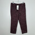 ZARA  Women’s Purple Paisley Print Pull On Casual Pants Size L NWT Photo 2