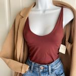 Free People Garnet Grotto Rust Tone Soft Stretchy Strappy Tank Top Sz XS/S NWT Photo 2