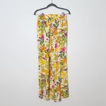 Rose + Olive  Yellow Tropical Print Wide-Leg Pants NWT Size Medium Photo 6