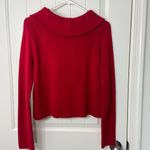 Anne Klein EUC AK  women’s red‎ rounded collar button cropped knit sweater small Photo 4