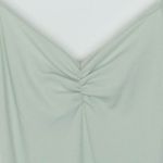 American Eagle NWT  Womens Ribbed Cinched V Neck Bodysuite Size S Green Stretch Photo 2