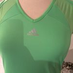  Women's Neon Green Sleeveless Sporty Top with grey adidas logo size S Photo 4