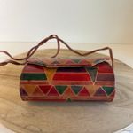 Vintage Patchwork Genuine Leather India Made Square Small Crossbody Bag Tan Photo 6