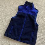 J.Crew Navy Faux Fur Full Zip Sweater Vest Size Small Outerwear Jacket Like New Photo 1