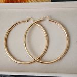 Gold Filled Large Tube Hoop Earrings Hollow and Lightweight Photo 0