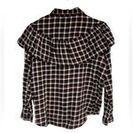 Monki Plaid Frill Ruffle Button-down Top Medium Photo 9