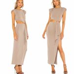 Lovers and Friends Encore Cut Out Neutral Taupe Maxi Party Dress Size Medium Photo 2