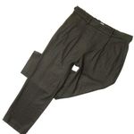 Vince NWT Pleated Cozy Pull-on in Olive Green Flannel Ankle Crop Pants L $325 Photo 0