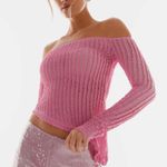 Peppermayo  Vibrant Pink Off-Shoulder Sweater Photo 0