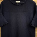 Velvet Graham & Spencer Small Cashmere Short Sleeve Raw Edge Sweater Oversized Blue Photo 4