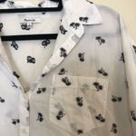 Madewell Palm Tree Print Tie Front Button Shirt Photo 5