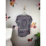 Lucky Brand  Black Boho Printed V-Nexk Top - Size - Medium Photo 3