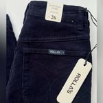 Rolla’s east coast flare wide leg corduroy pants navy blue 26 NEW Photo 11