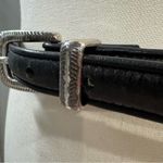 Brighton Black Leather Belt Silver Buckle Aztec Bead Square Design Pink Teal Med Photo 6