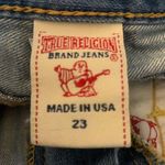 True Religion light wash raw hem jean skirt size 23 Photo 4