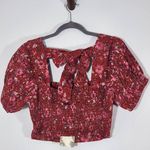 Band of Gypsies Band of the Free Red and Pink Floral Boho Crop Top Size Small NWT Red Crop Top Photo 5