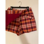 Maeve Anthropologie  Plaid Skort Orange Purple Pink EUC US 8 Fall Basic Photo 3