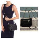 Rebecca Minkoff  Regan Black Crossbody Purse Pebbled Leather Silver Chain Photo 1