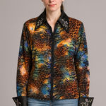 Hobby Horse Limited Edition Western Embellished Animal Print Full Zip Top Medium Photo 0
