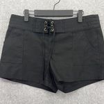 La Blanca  Women's Swim Shorts Solid Black Lace Up Size Medium Photo 0