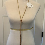 Gold Tone Tassel‎ Decorative Y Necklace Elegant Gold Tone Finish Photo 0