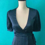 Aritzia Wilfred Navy Blue Lune Wrap Dress Size XS Photo 1