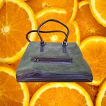 Eddie Bauer  Green Faux Suede Tote Bag Shoulder Purse‎ Photo 3